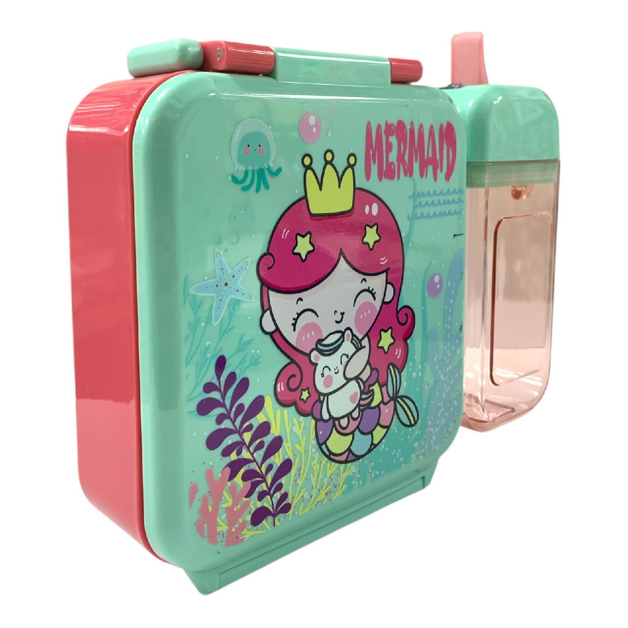 Mermaid Lunchbox Set with Water Bottle || مجموعة علبة غداء حورية البحر مع زجاجة ماء