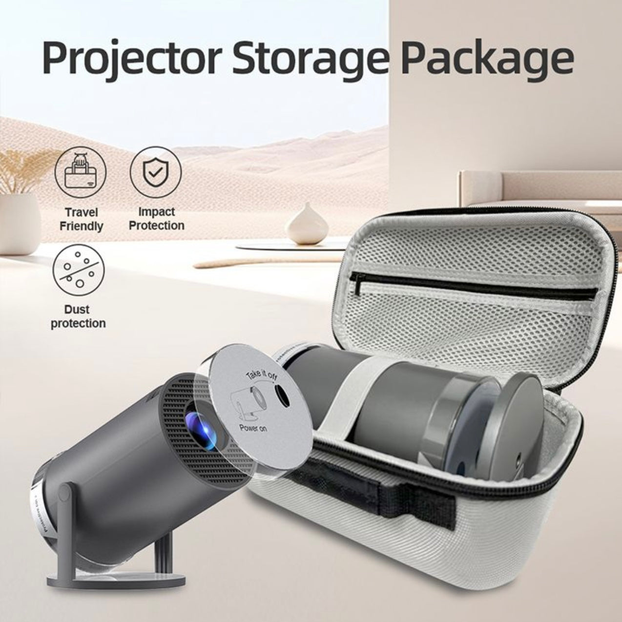 SMQ PROJECTOR HY300 PRO BLACK EDITION WITH LENS COVER AND WATERPROOF BAG || اس ام كيو بروجتر HY300 PRO الإصدار الأسود مع غطاء للعدسة وحقيبة مقاومة للماء