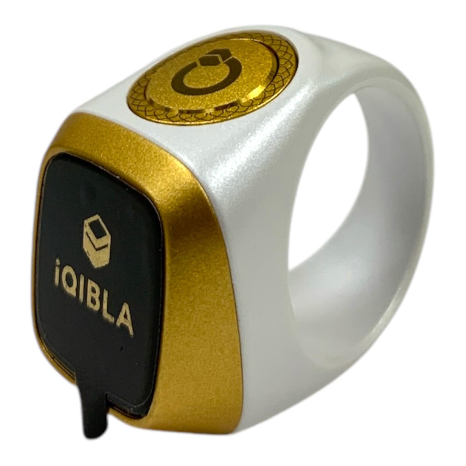 Zikr Ring Smart Tasbih Counter White Gold || خاتم تسبيح ذكي الكتروني لون ابيض ذهبي