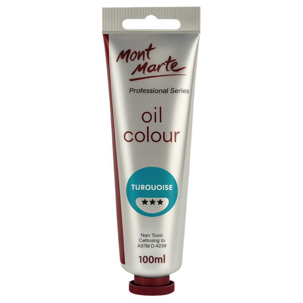Mont Marte Premium Oil Paint 100 ml Turquoise || الوان زيتية احترافية مونت مارت ١٠٠ مل لون تركواز