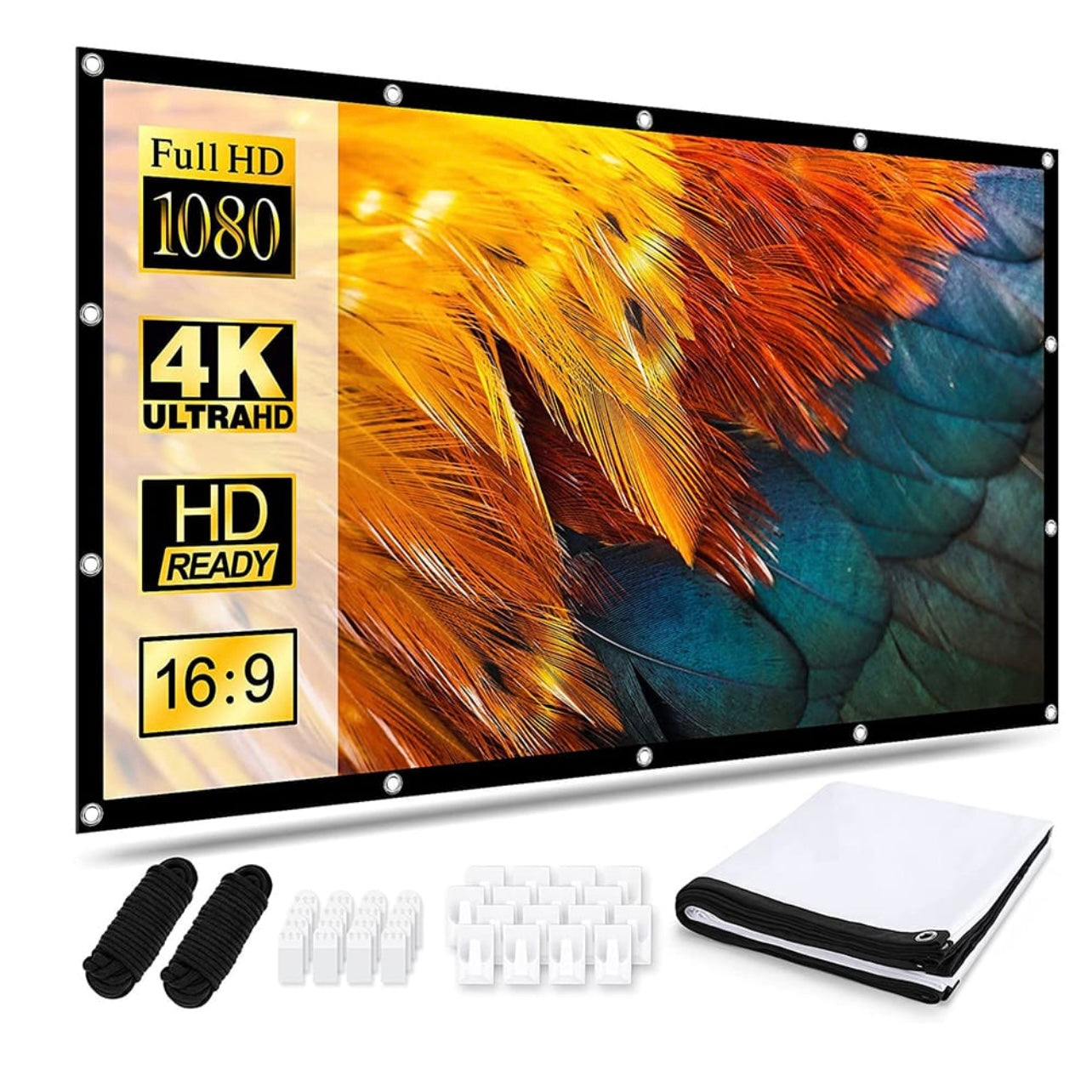 SMQ Simple Foldable Movie Projector Screen (100 inch) || اس ام كيو شاشة عرض قابلة للطي (100 بوصة)