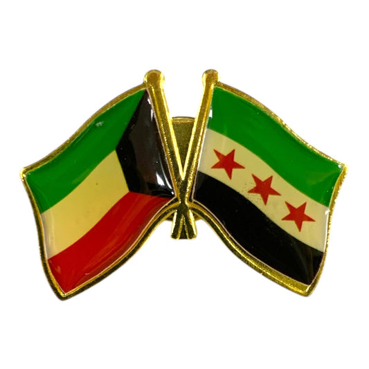 New Syria Flag With Kuwait Badge || بادج علم سوريا الجديد مع الكويت