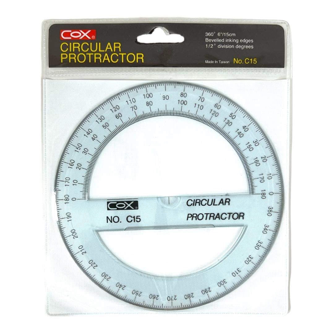 Cox Circular Protractor 15 Cm Ruler || منقلة كوكس ١٥ سم 