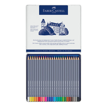 مجموعة أقلام ألوان مائية من فابر كاستل جولدفابر أكوا، 24 قطعة