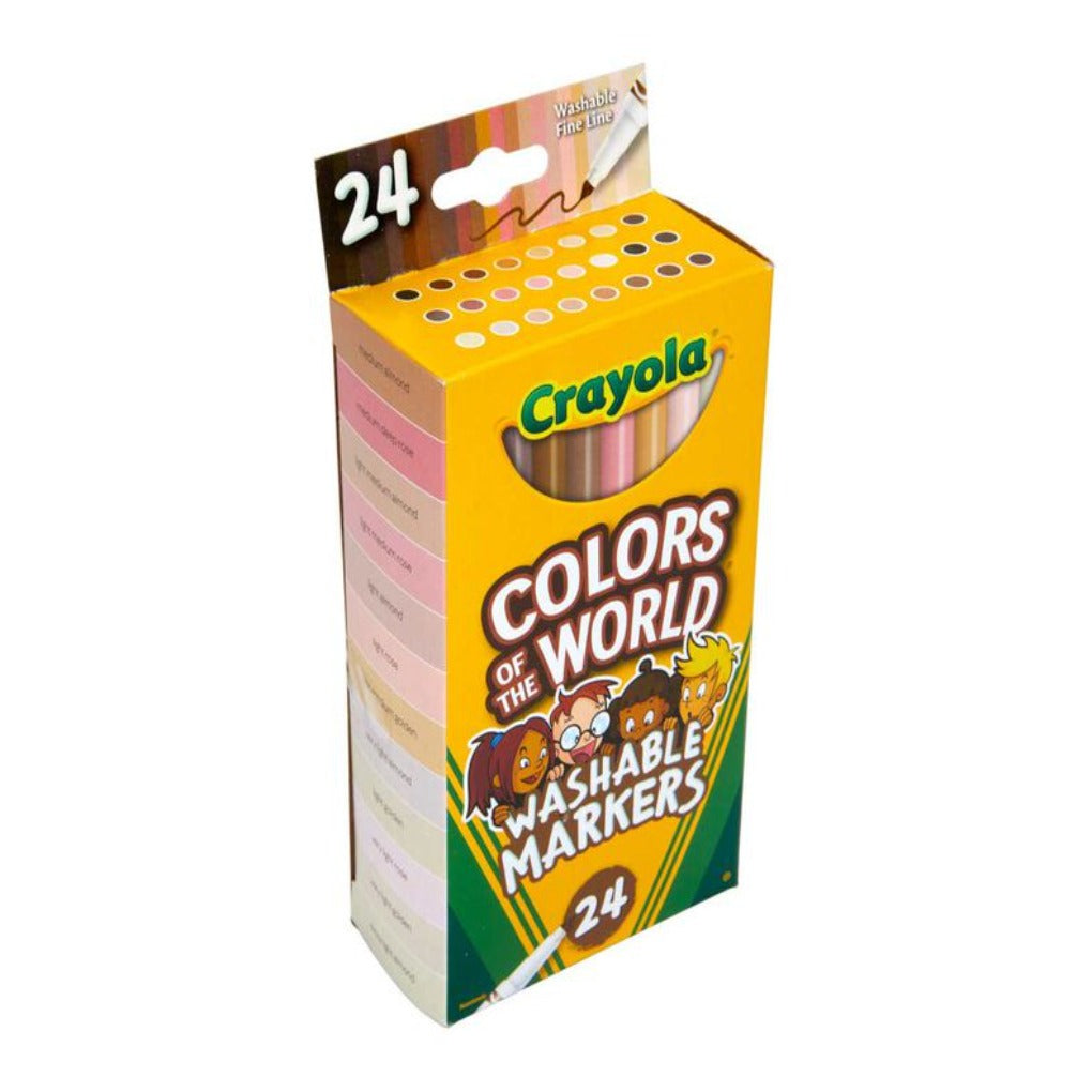 crayola colors of the world washable colors 24 || الوان شينية ٢٤ لون درجات الوان البشرة