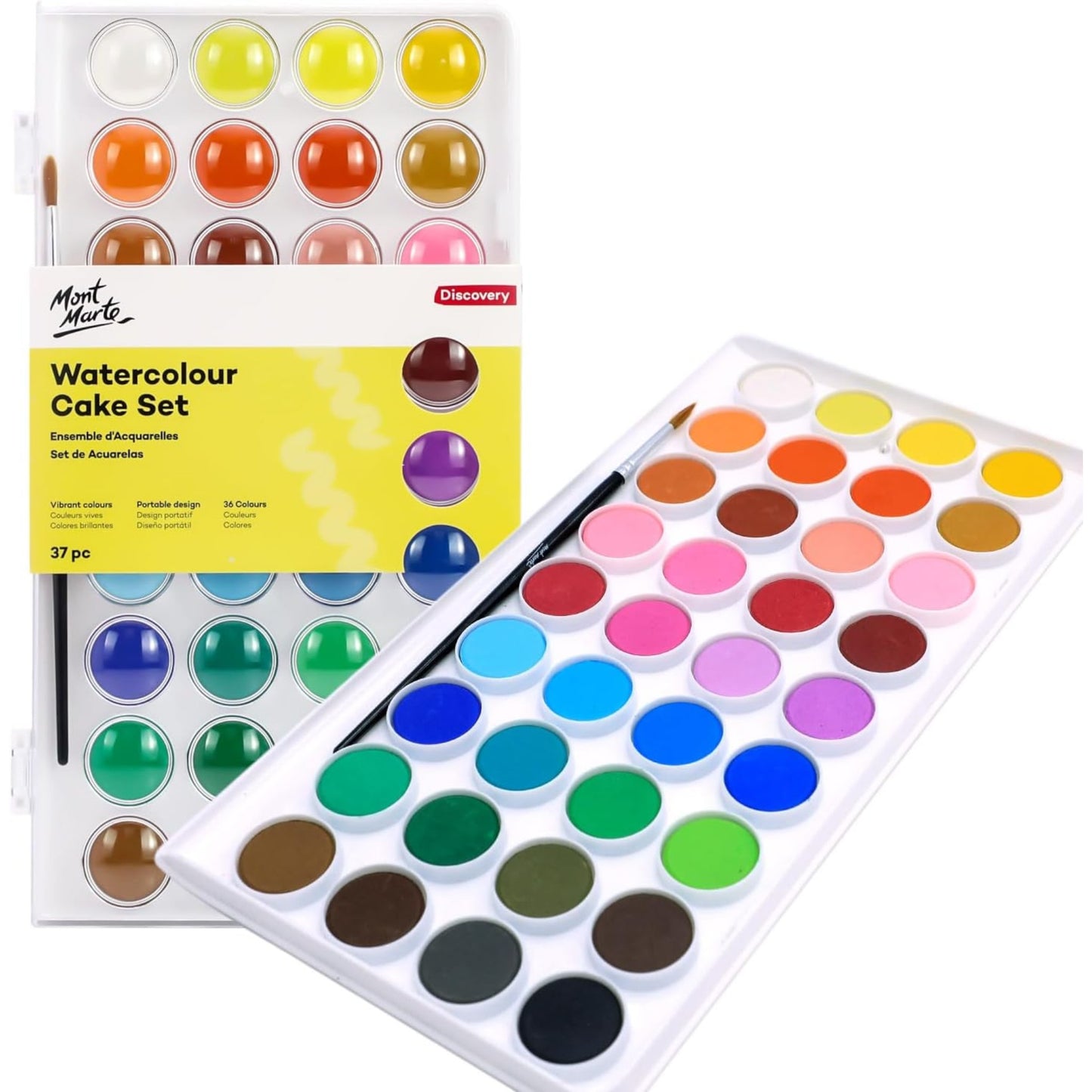 Mont Marte Watercolor Cake Set 37 Colors || الوان مائية مونت مارت 37 لون