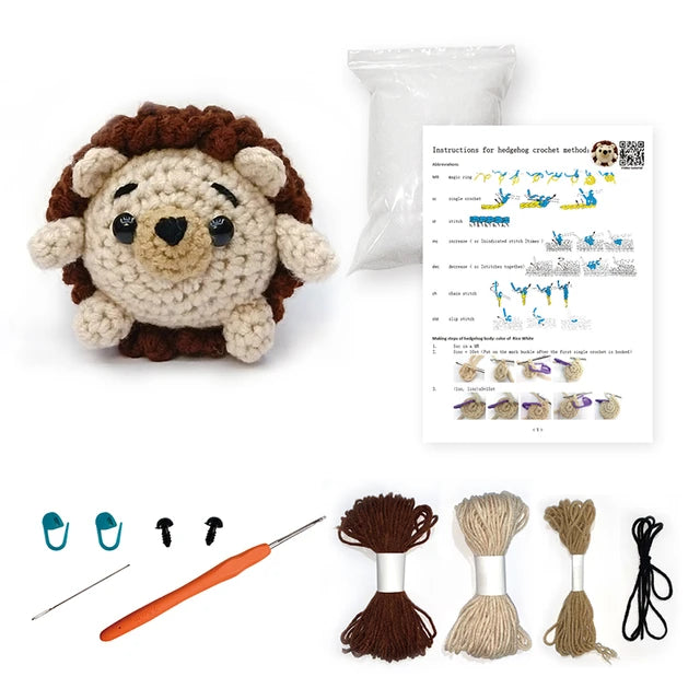 Hedge Hog Crochet Package with Turorial || مجموعة كروشيه مع فيديو توضيحي شكل قنفذ