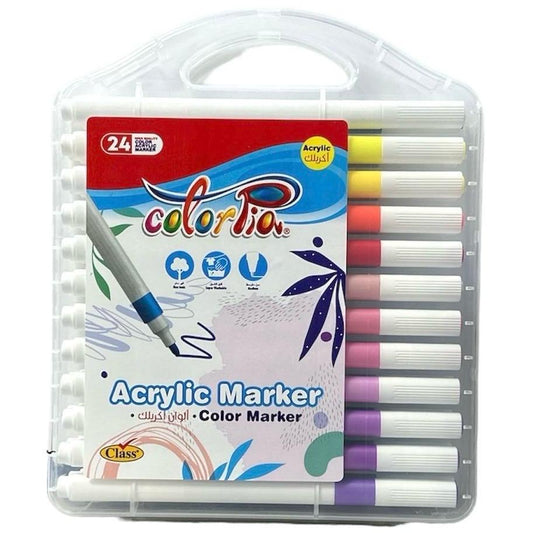 Colorpia Acrylic Markers 24 Colors || الوان اكريليك ماركرز كولوربيا ٢٤ لون