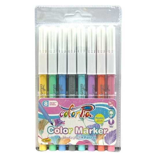 Colorpia Color Markers Pastel 8 Colors || الوان شينية كولوربيا باستيل ٨ لون