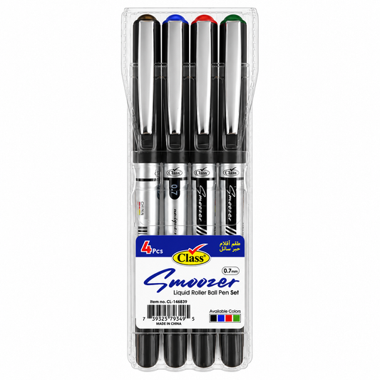 Class Smozer Liquid Roller Ball Pen 0.7 mm 4 Piece Set || طقم أقلام حبر سائل كلاس سموزر 0.7 مم - 4 قطع