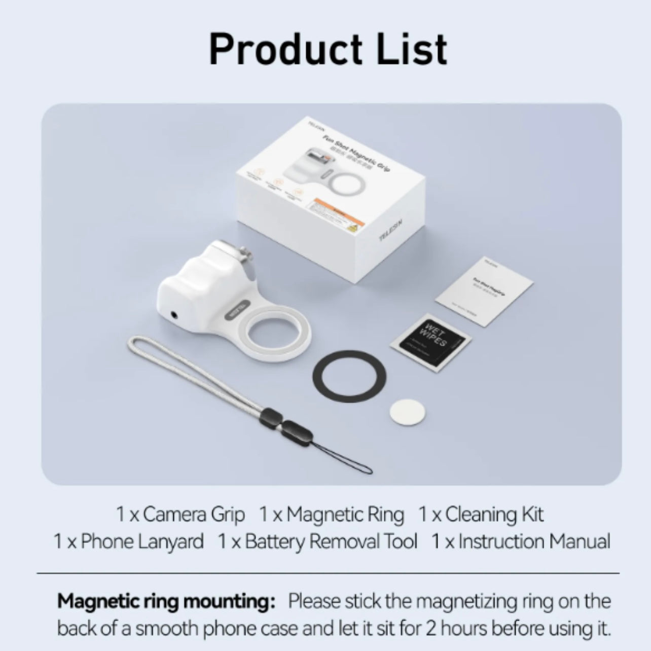 SMQ Magnetic Phone Camera Handle Grip – Model P1-MP-10 || مقبض كاميرا للهاتف بتقنية التثبيت المغناطيسي من TELESIN SMQ– الموديل P1-MP-10