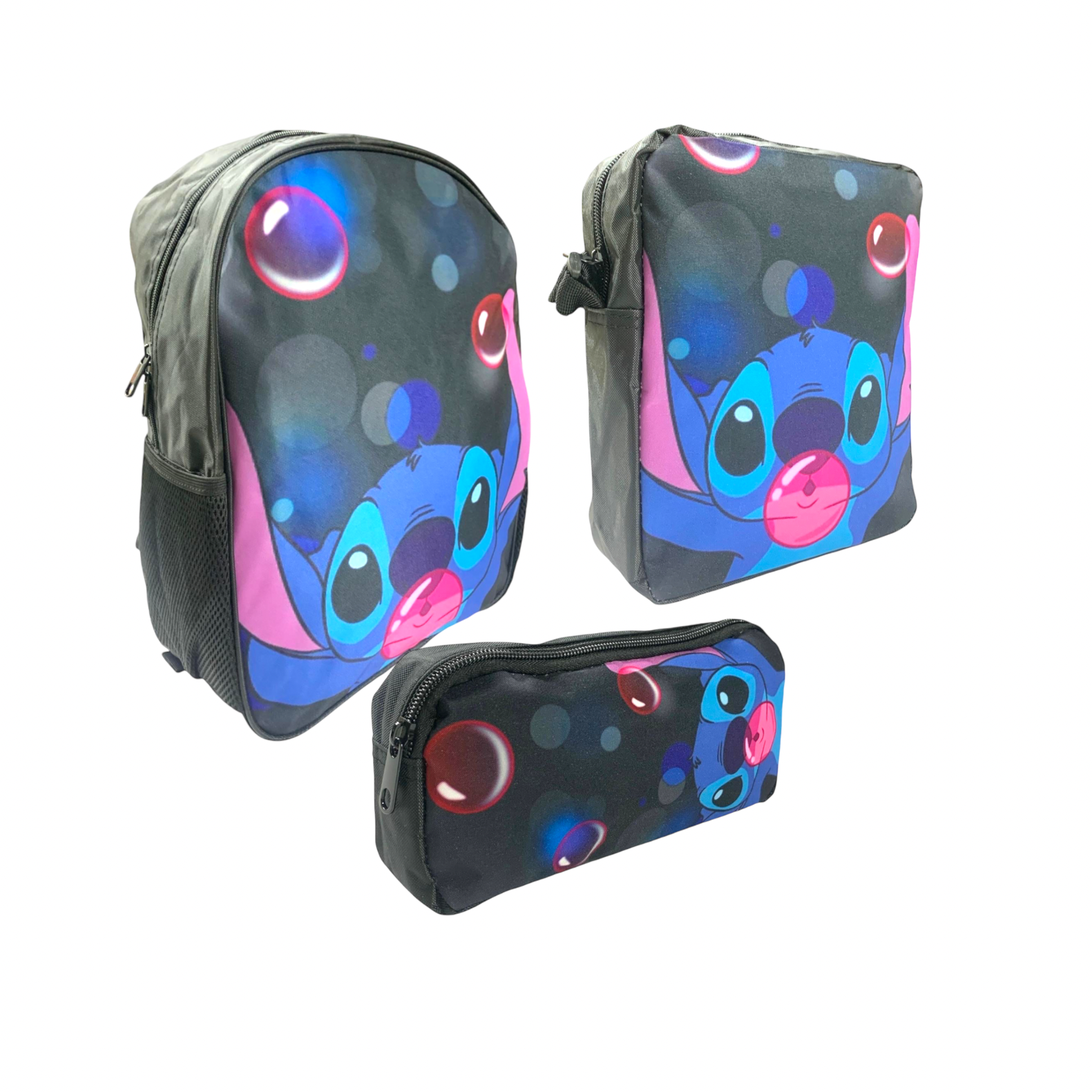 Stitch 3 Piece Back to School Set Backpack + Lunch Bag + Pencil Case || مجموعة العودة للمدرسة ستيتش ٣ قطع جنطة ظهر و جنطة اكل و مقلمة