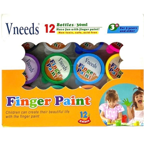 Vneeds Finger Paint 12 Colors 30 ml || الوان اصابع ١٢ لون ٣٠ مل 