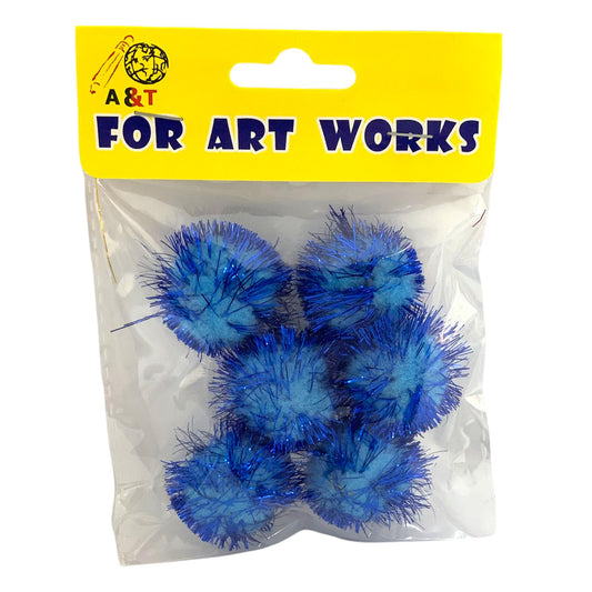 A&T Glitter Cotton Blue || زري قطن ازرق