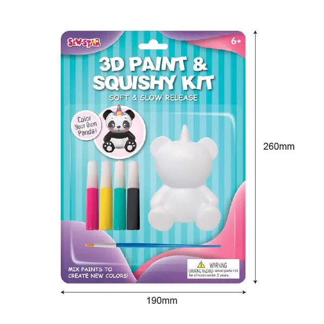 Mogtoy 3D Paint And Squishy Kit Panda || موج توي  مجموعة تلوين سكوشي 3 دي شكل الباندا