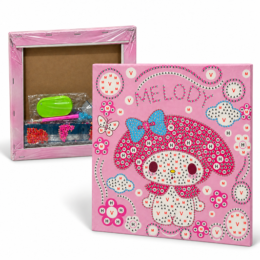 Diamond Art Canvas Kit — My Melody — 25x25 cm || مجموعة تزين كانفاس بالكريستال - ماي ميلودي - 25 × 25 سم