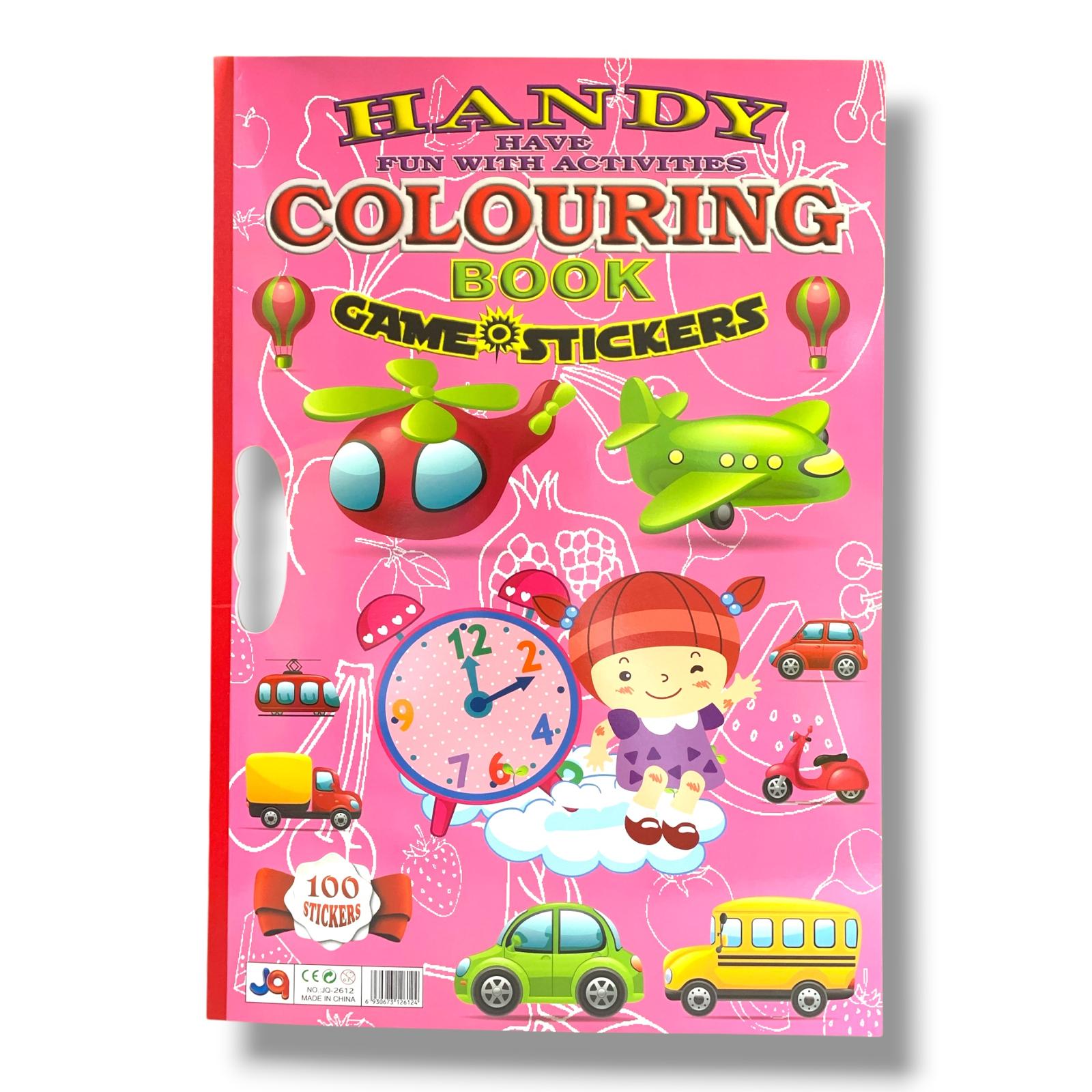 Coloring Book Game 100 Stickers Large Size Automobiles || دفتر تلوين مع 100 ستيكر جامبو مركبات