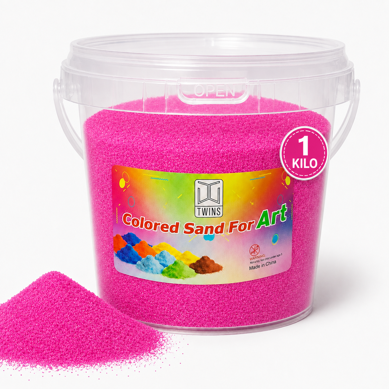 Twins Colored Sand 1 Kilo Fuchsia || رمل ملون توينز 1 كيلو فوشي