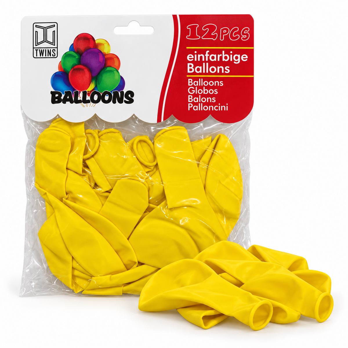 TWINS Yellow Balloons 12 Pcs || بالونات توينز أصفر 12 حبة