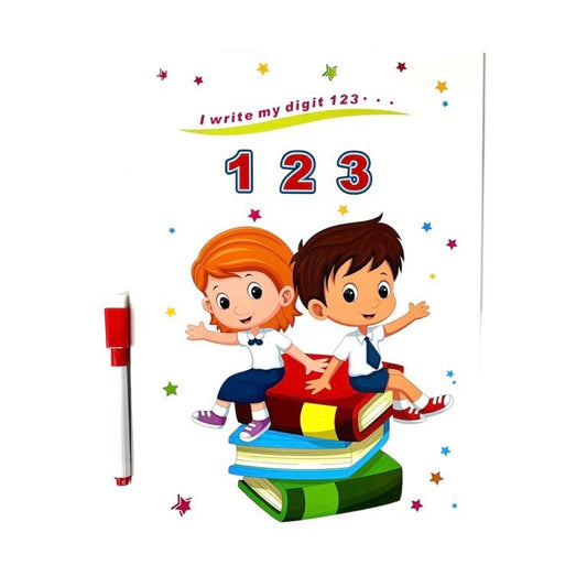 أرقام إنجليزية مع صفحات قابلة للمسح للأطفال
