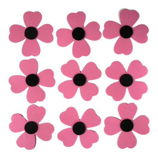Pink Big Flowers Arts and Crafts Shapes Felt || استراتيجيات اشكال فوم ورد كبير لون وردي