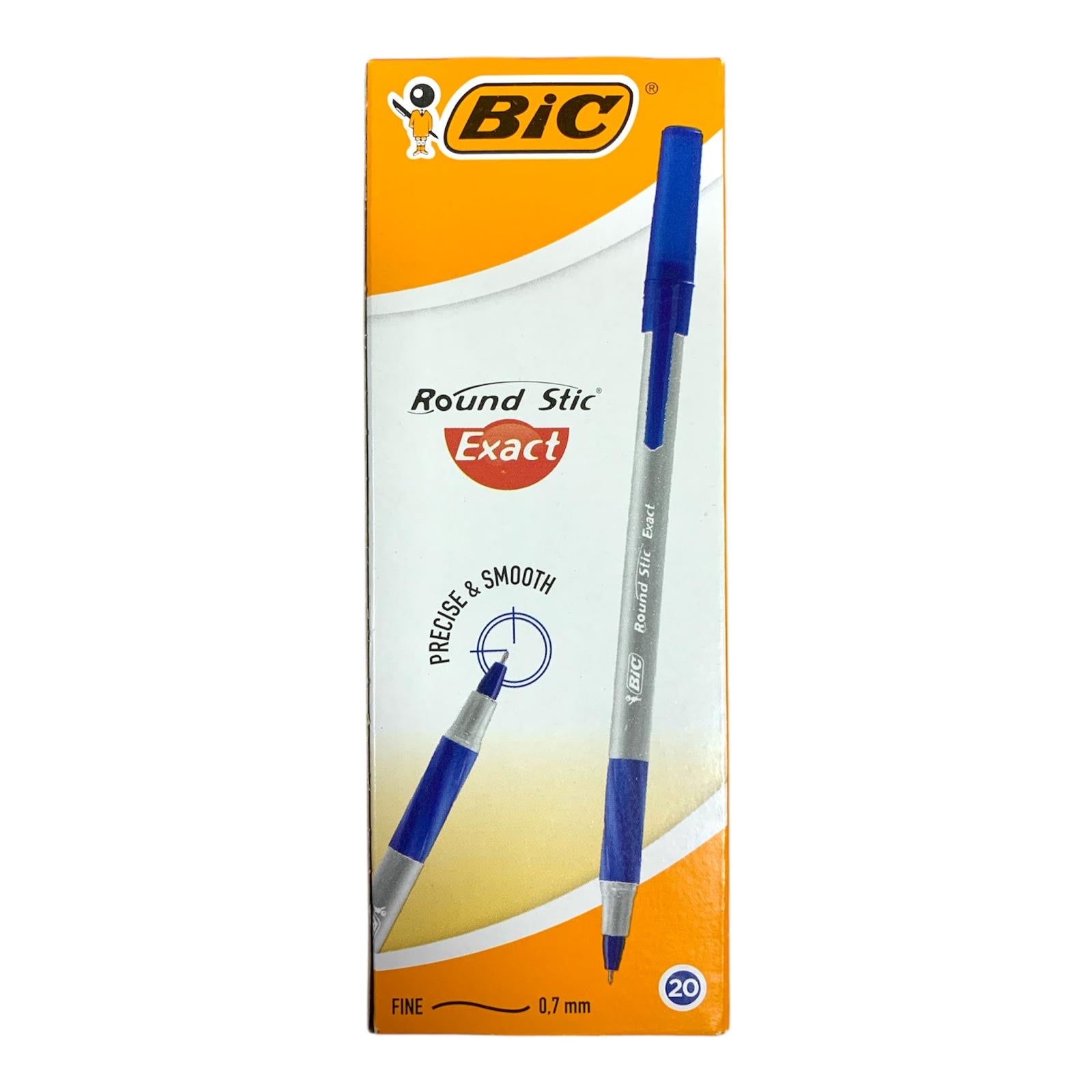 Bic Round Stic Exact Blue Color 20 Pens || باكيت اقلام حبو بيك ستيك اكزاكت لون ازرق ٢٠ قلم