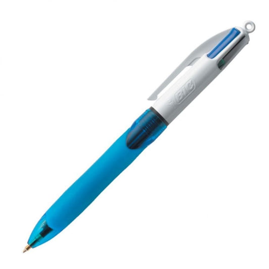 BIC Pen 4 Colors Rubber Blue Color || قلم حبر بيك ٤ لون ربل لون ازرق