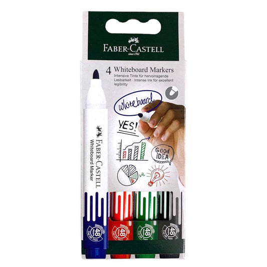 Faber Castell Whiteboard Markers 4 Colors || اقلام صبوره فيبر كاستل ٤ لون 