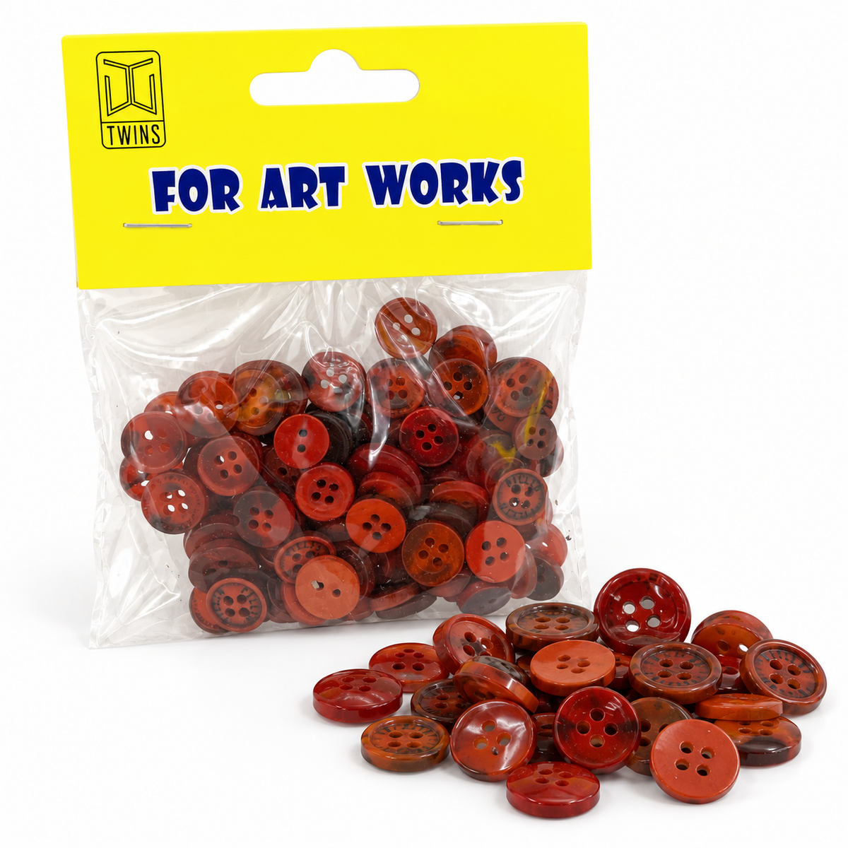 TWINS DIY Craft Buttons – Red Mix – Small Assortment || أزرار توينز للأشغال اليدوية – درجات الأحمر بأحجام صغيرة