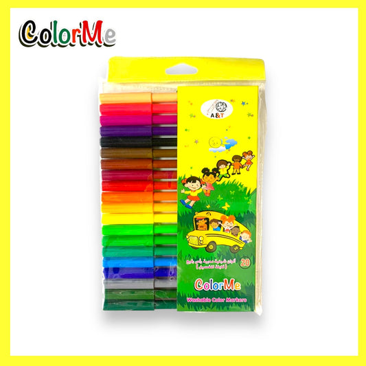 A&T Color Me Flexible Felt Pen Colors 20 Colors  || الوان شينية مرنة كولور مي 20 لون