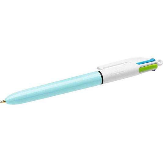 BIC Pen 4 Pastel Colors Solid Blue Color || قلم حبر بيك ٤ لون ازرق باستيل