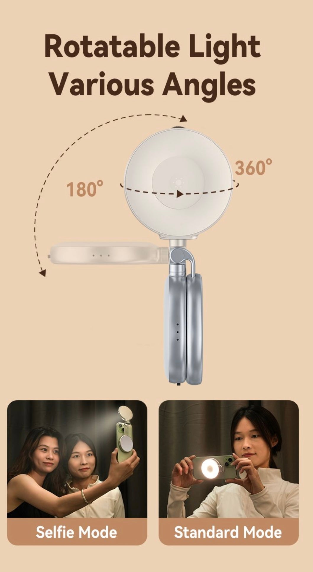 SMQ-TELESIN Portable Beauty Magnetic Fill Light – Model S5-BGD-01 || إضاءة مغناطيسية محمولة للموبايل من SMQ-TELESIN – الموديل S5-BGD-01