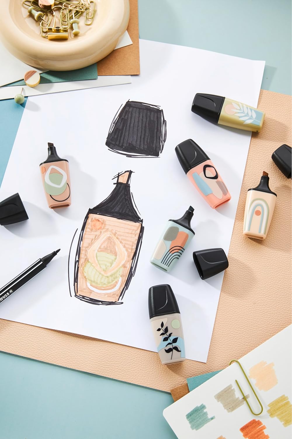 Stabilo Pastel Mini Highlighter Set 5 Colors || مجموعة اقلام فسفوري هاسلايتر ستابيلو باستيل 5 لون