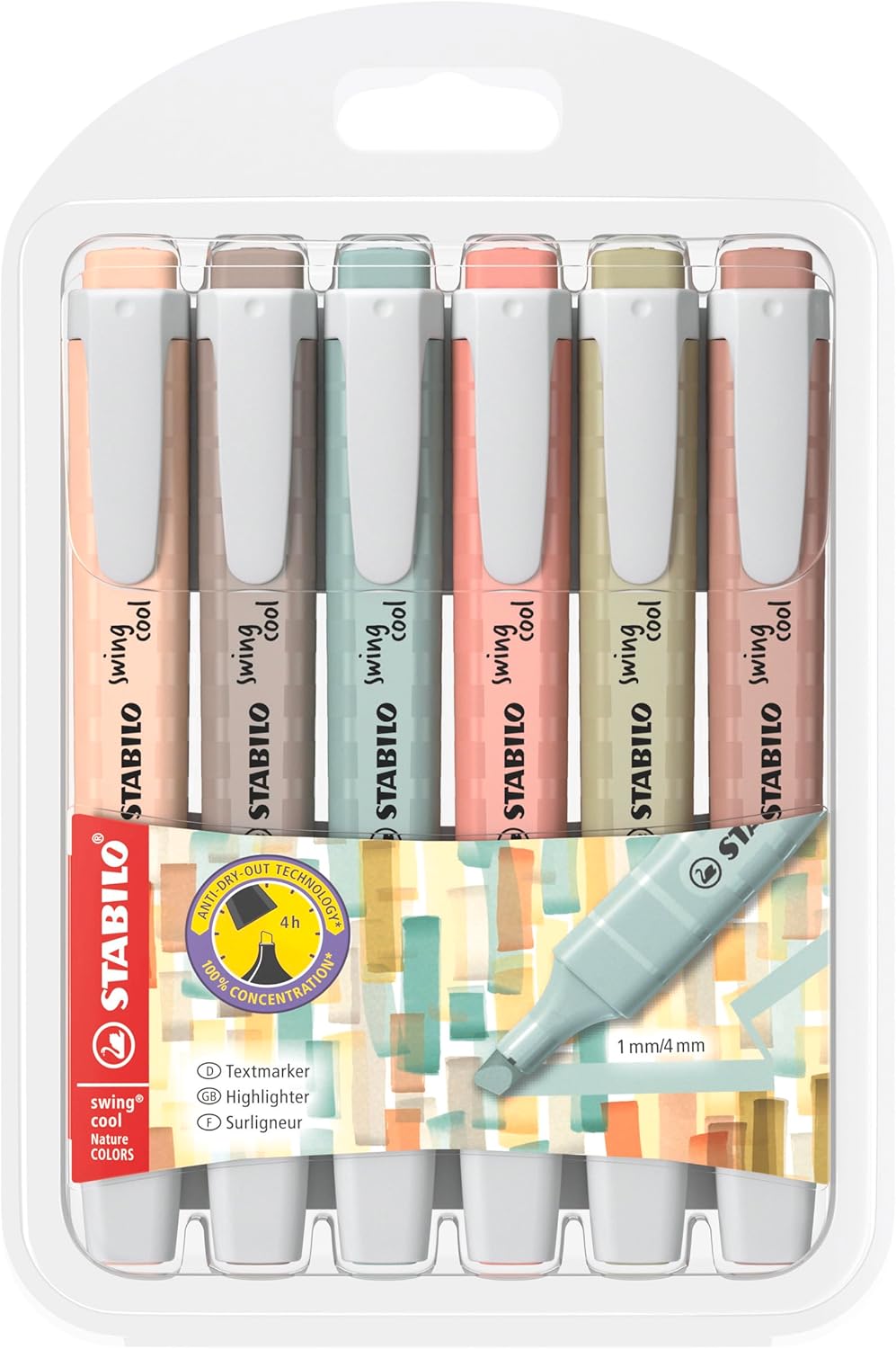 Stabilo Highlighter Set Swing Cool 6 Colors || مجموعة اقلام فسفوري باستيل ستابيلو 6 بون