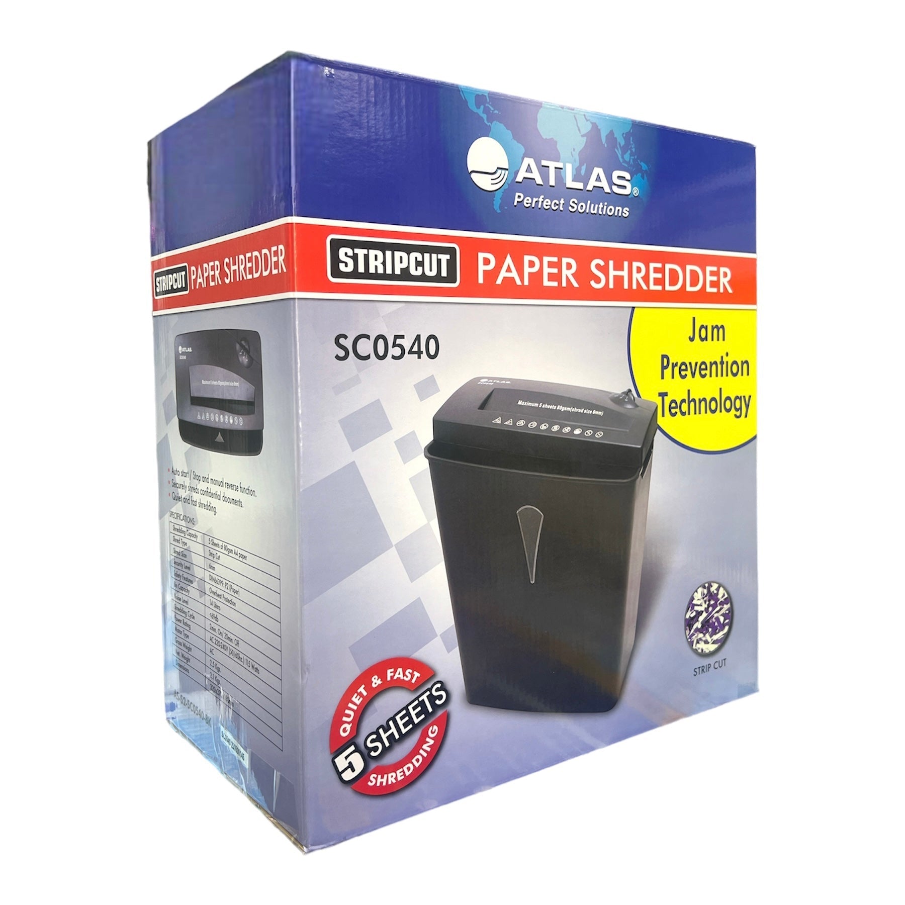 5 Sheet Strip Cut Paper Shredder Atlas || فرامة ورق أطلس ٥ اوراق ستريب