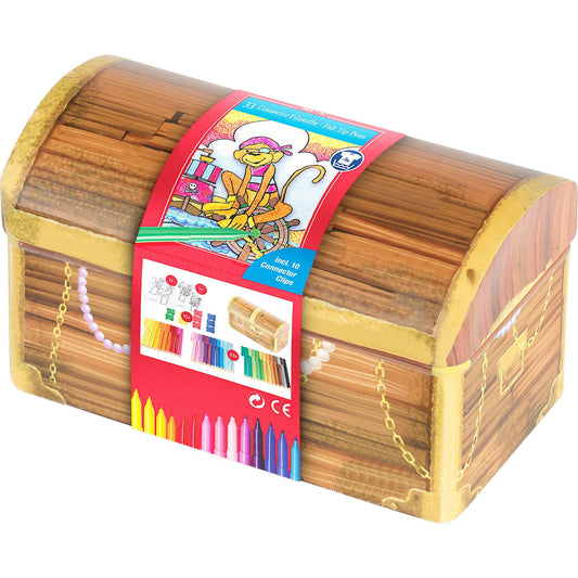Faber Castell Connector felt tip pen treasure box 33 colors || الوان فيبر كاستل صندوق كنز 33 لون كونيكت