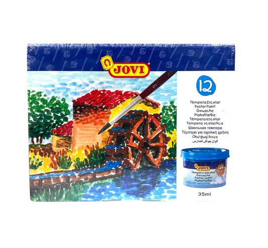 Jovi Tempra Gouache Color Set of 12 || الوان قواش جوفي ١٢ لون