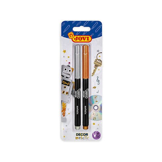 Jovi Decor Metallic Gold and Silver Pen Set || مجموعة أقلام جوفي ديكور بألوان ميتاليك ذهبية وفضية