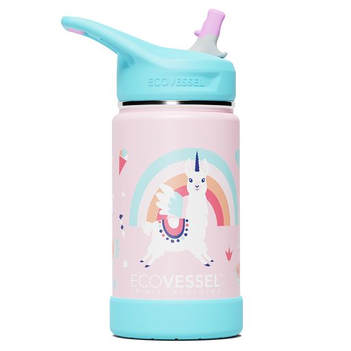 Ecovessel FROST 12 oz Kids TriMax® Insulated Bottle - Llama Water Bottle