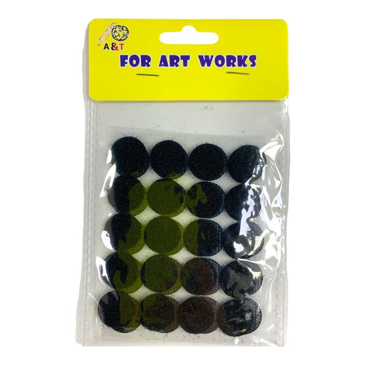 A&T Black Circular Velcro Small Size || عاشق و معشوق لون اسود دائري صغير اي اند تي