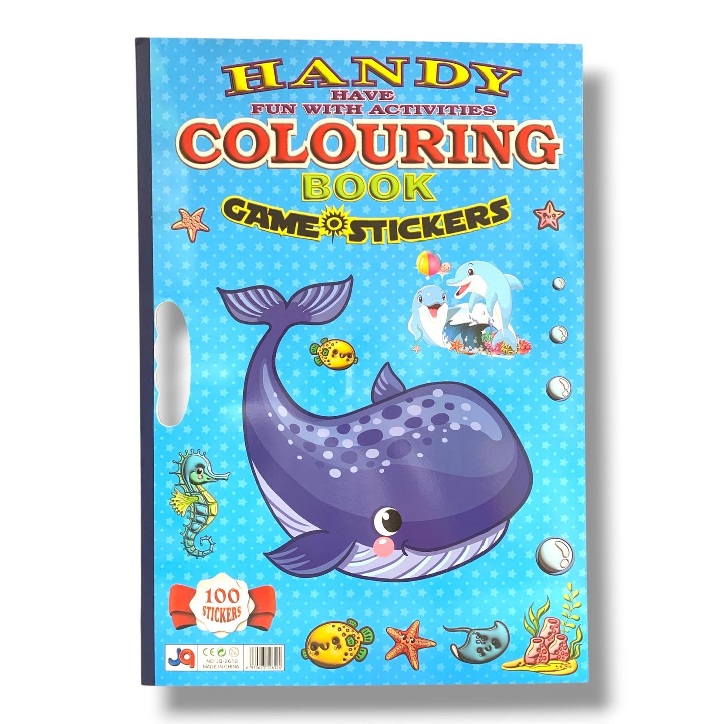 Coloring Book Game 100 Stickers Large Size Sea Life || دفتر تلوين مع 100 ستيكر جامبو الحيوانات البحرية 