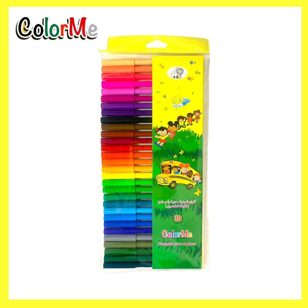 A&T Color Me Flexible Felt Pen Colors 30 Colors  || الوان شينية مرنة كولور مي 30 لون