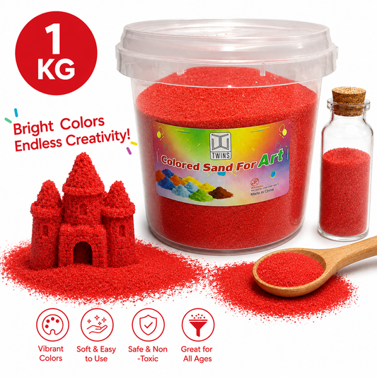 Twins Colored Sand 1 Kilo Red || رمل ملون توينز 1 كيلو أحمر