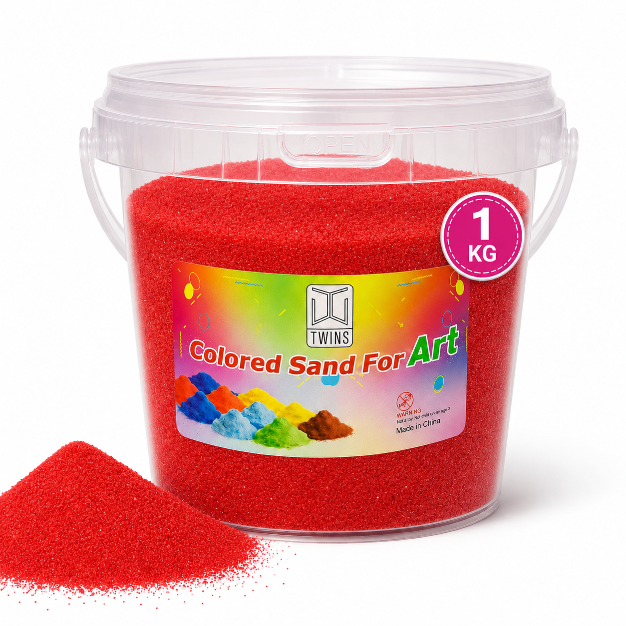 Twins Colored Sand 1 Kilo Red || رمل ملون توينز 1 كيلو أحمر