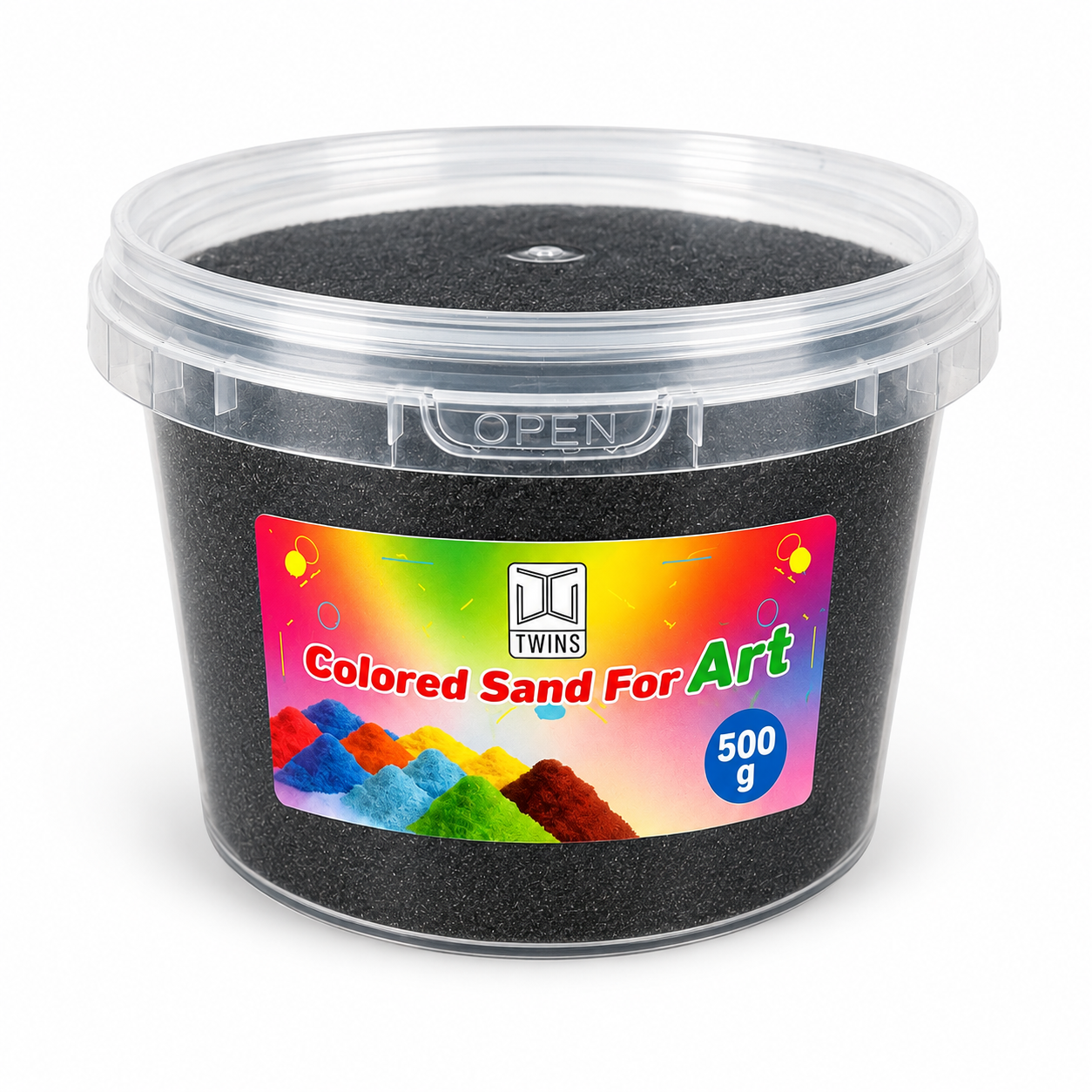 Twins Colored Sand 500g Black || رمل ملون توينز 500 جرام اسود