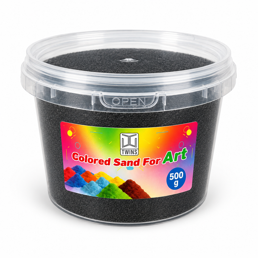 Twins Colored Sand 500g Black || رمل ملون توينز 500 جرام اسود