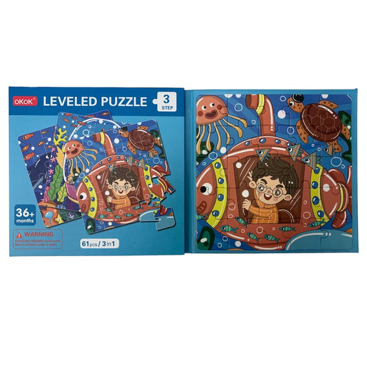 Leveled Puzzle 3 Step 61 Pcs 3 in 1 || بازل قصة ٣ في ١ عدد ٦١ قطعة