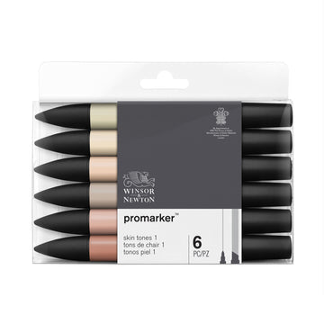 Winsor and Newton Promarker Skin Tone 6 Colors || الوان ماركرز درجات البشرة ونسر اند نيوتن ٦ لون