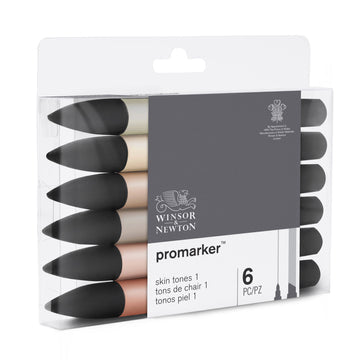 Winsor and Newton Promarker Skin Tone 6 Colors || الوان ماركرز درجات البشرة ونسر اند نيوتن ٦ لون