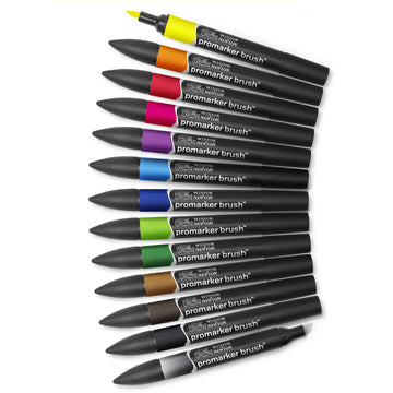 Winsor and Newton Promarker Brush 12+1 || الوان برش ماركر ونسر اند نيوتن ١٢+١